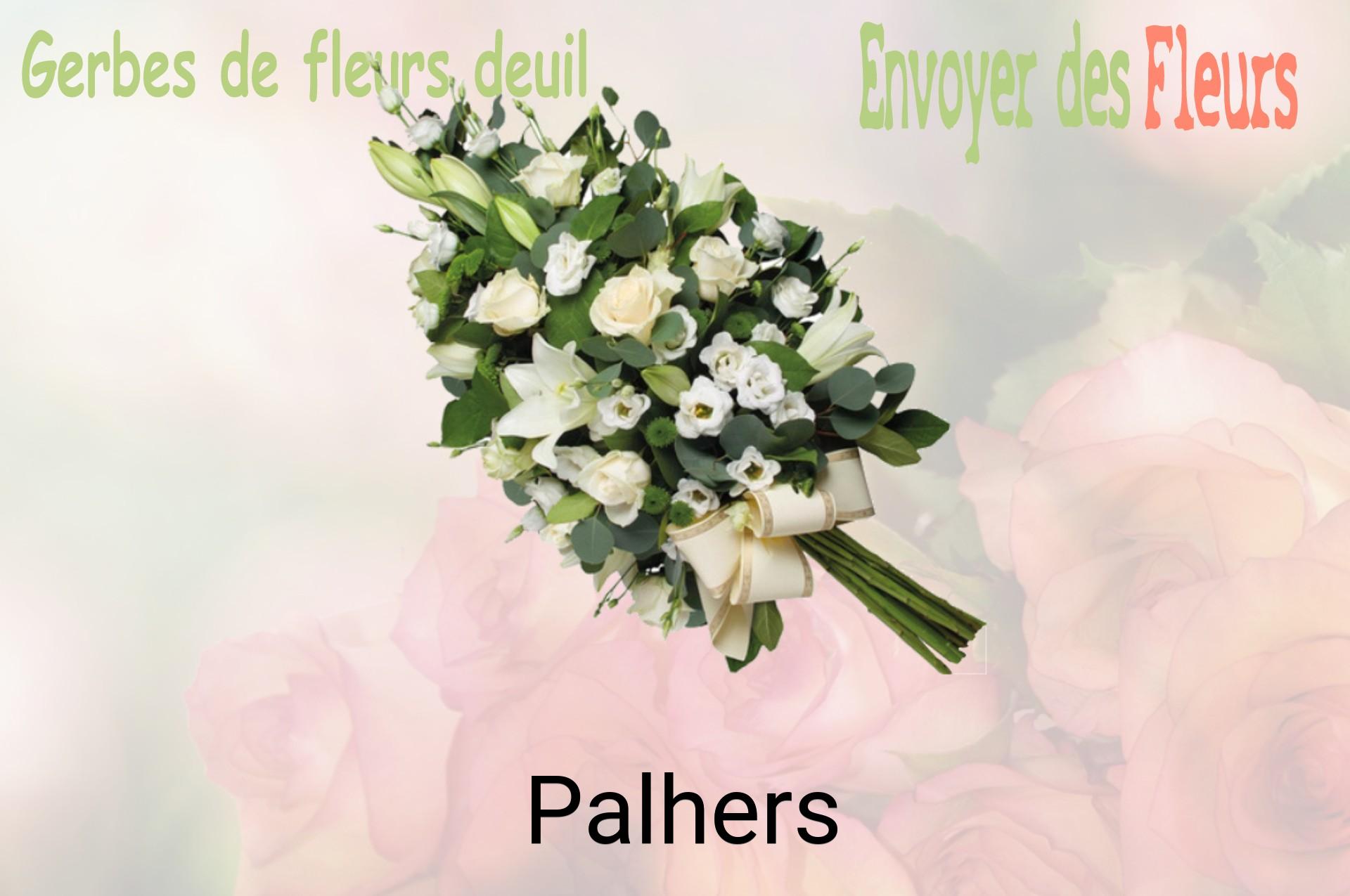 Gerbe de fleurs de deuil livrée à Palhers